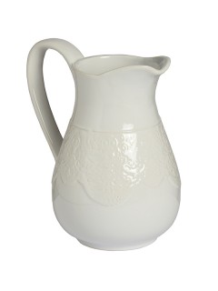 Ceramic lace detail traditional jug in white